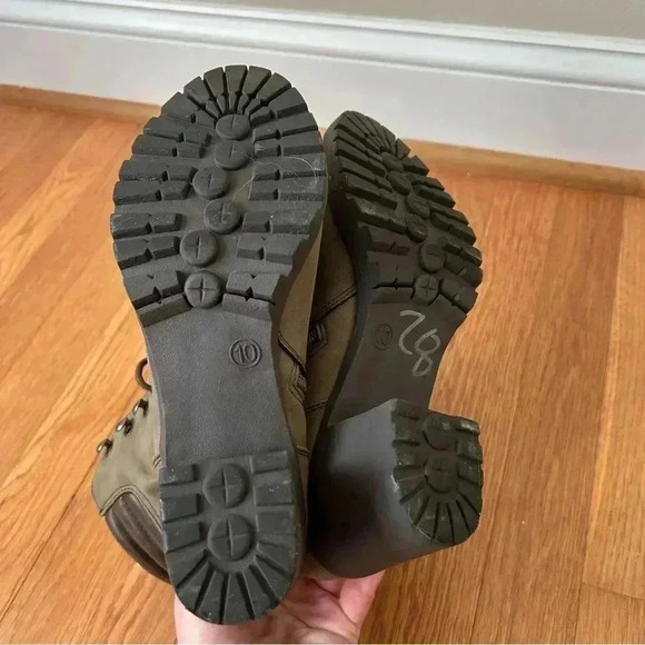 Report Women's Bronx Military Combat Moto Lace Up Mid Calf Heeled Boots Size 10 - Picture 6 of 9